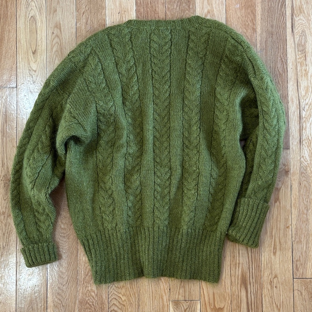 Vintage Woodward’s Green Mohair Cardigan Sweater - Picture 3 of 3